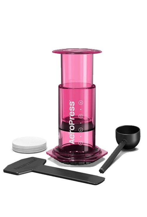 Aeropress Coffee Maker Clear Pink 