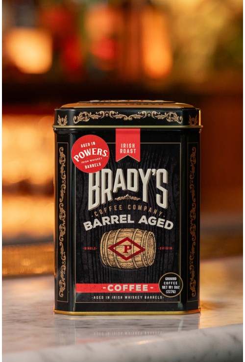 Brady's Coffee Limited Edition Powers Whiskey Barrel Aged  Coffee 227g Ground Coffee Tin