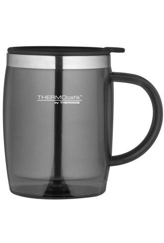 Thermos Thermocafe 450 ml Plastic and Stainless Steel Desk/Travel Mug Gunmetal